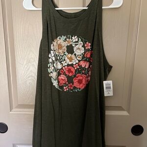 Ying Yang Floral Classic Fit Tank Top